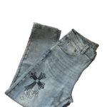 Chrome Hearts Denim Cross Patch Jeans - Image 4