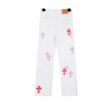 Chrome Hearts Pink Tricolor Patch Denim Jeans - Image 2