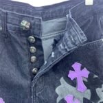 Chrome Hearts Mixed Purple Cross Patch Stencil Denim Jeans - Image 5