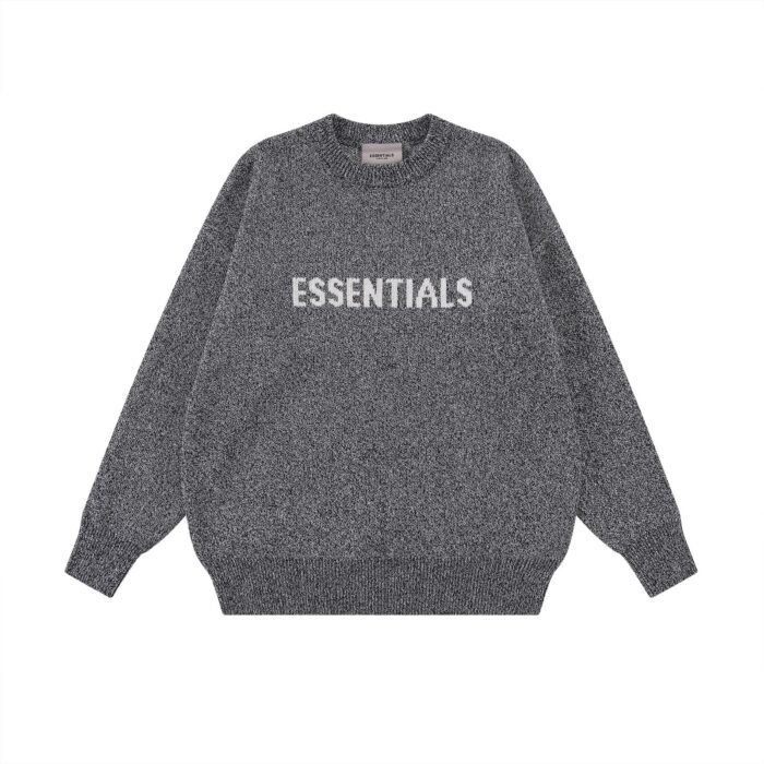 Fear of God Essentials Knit Sweater 'Grey Melange' - Image 7