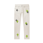 Chrome Hearts Zebra Green Cross Patch Jeans