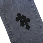 Chrome Hearts Black Cross Leather Patches Jeans - Image 8