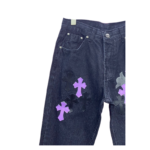 Chrome Hearts Mixed Purple Cross Patch Stencil Denim Jeans - Image 6