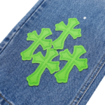 Chrome Hearts Denim Words Leather Patch Jeans - Image 9