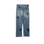 Chrome Hearts Black Cross Graffiti Jeans - Image 2