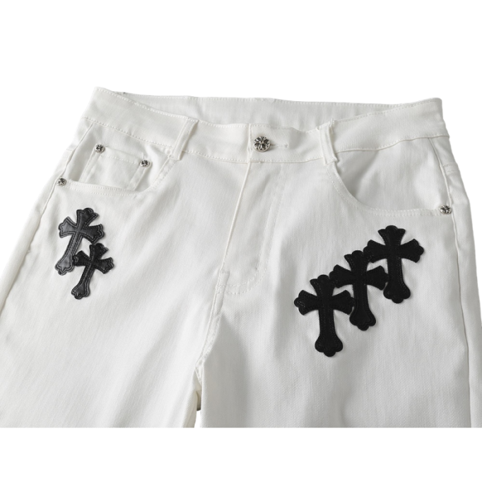 Chrome Hearts Black Leather Cross Patch Shorts - Image 3