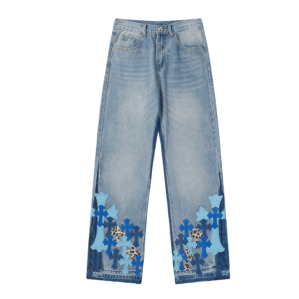 Chrome Hearts Flared Jeans With Leather Label Jeans