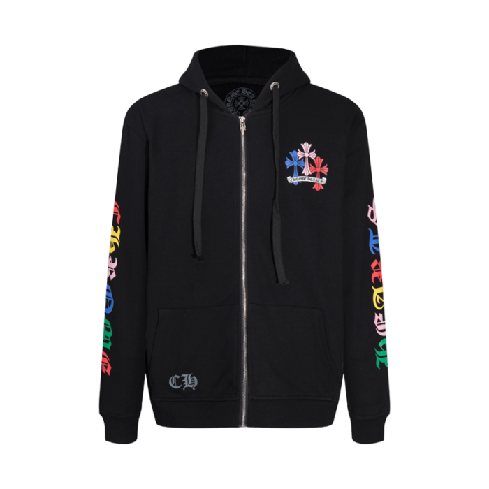 Chrome Hearts Multi Color Cross Cemetery Zip Up Hoodie - Image 8