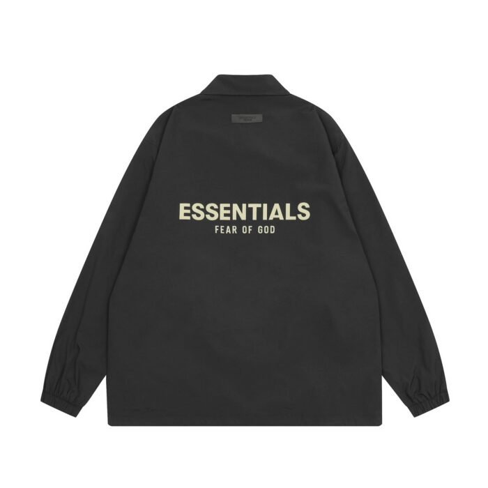 Fear of God Essentials Coach Jacket 'Jet Black' - Image 1