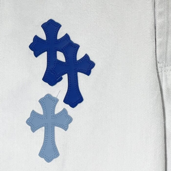 Chrome Hearts Blue Tricolor Patch Denim Jeans - Image 5