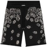 Amiri Bandana Bleach Shorts 'Black'