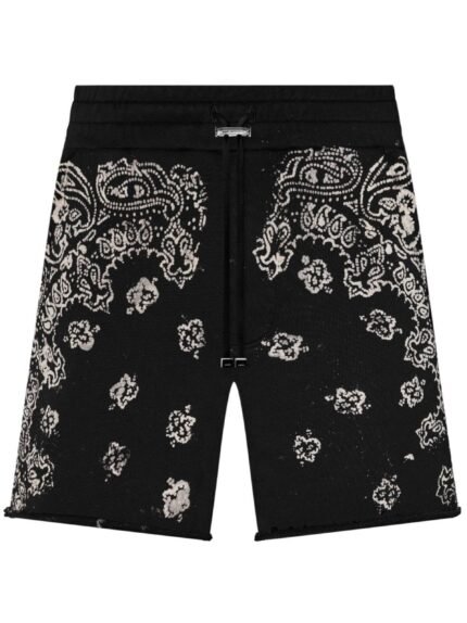 Amiri Bandana Bleach Shorts 'Black'