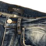 Amiri Ripped Woolen Logo Jeans - Image 9