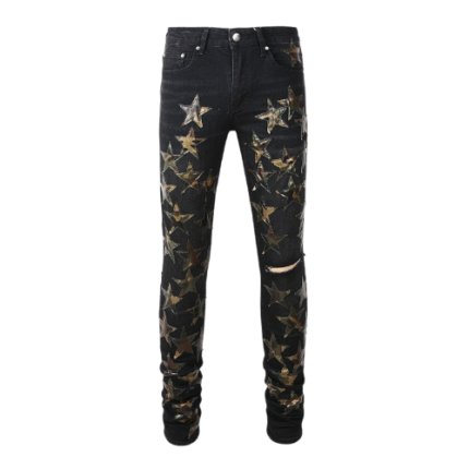 amiri star-patch skinny jeans