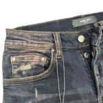 Amiri Leather Thrasher Jeans Dark Indigo - Image 4