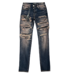 Amiri Leather Thrasher Jeans Dark Indigo