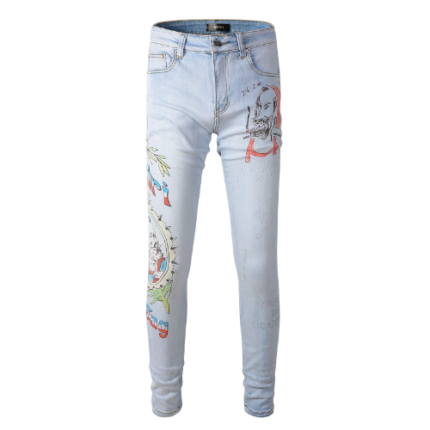 amiri zig zag skinny jeans