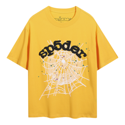SP5DER yellow Web Print T-shirt