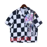 Amiri x Wes Lang Checkered Skull Bowling Shirt