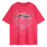 Sp5der Web Print pink T-shirt