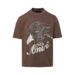 Amiri Brown Figure Printed Logo T-Shirt