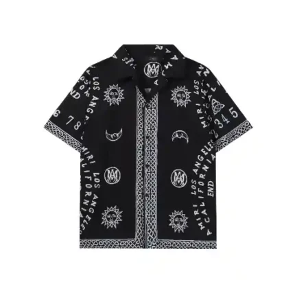 Amiri Ouija Board Bowling Shirt - Black
