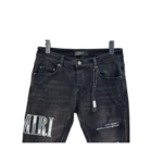 Amiri Distressed Embroidered Logo Jean - Image 4