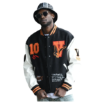 Black Vlone Embroidered Baseball Jacket - Image 6