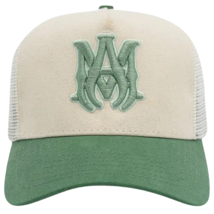 Amiri Two Tone MA Trucker Hat 'Natural Mineral Green'
