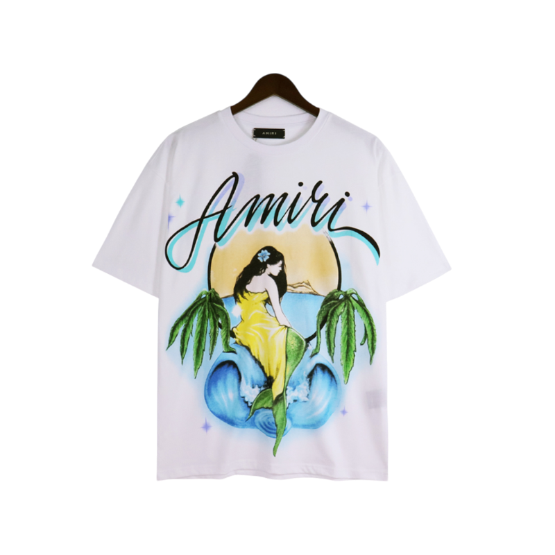 2b5b6005-Photoroom (1) AMIRI Mermaid short-sleeved cotton T-shirt - Image 1
