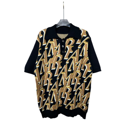AMIRI Repeat intarsia-knit polo shirt