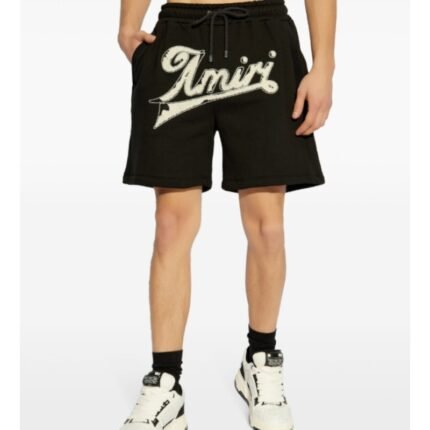 Amiri Logo Flocked Drawstring Short
