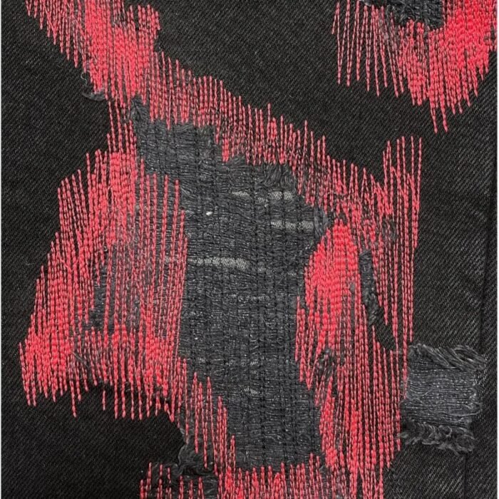 Vlone Endless Embroidered Red Stitched Jean - Image 4