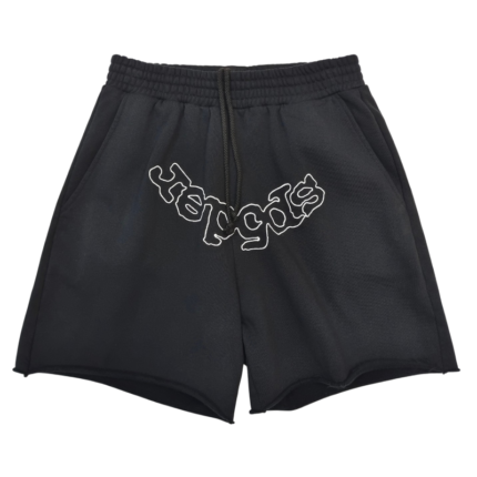 Sp5der Black OG Logo Embroidered Sweatshort