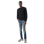 AMIRI LONG SLEEVE CREW-BLACK - Image 3