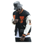 Black Vlone Embroidered Baseball Jacket - Image 5