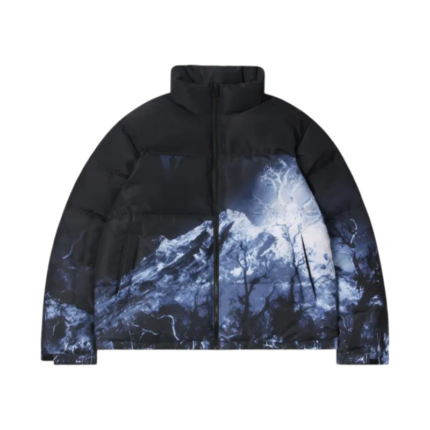 Black Cyan VLONE Down Printed Puffer Jacket