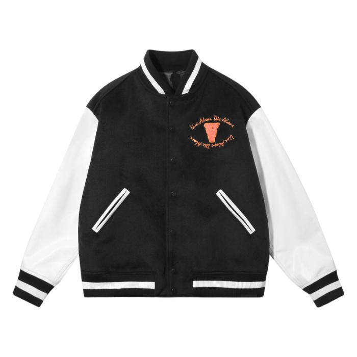 Black VLONE Baseball Bomber Jacket - Image 1
