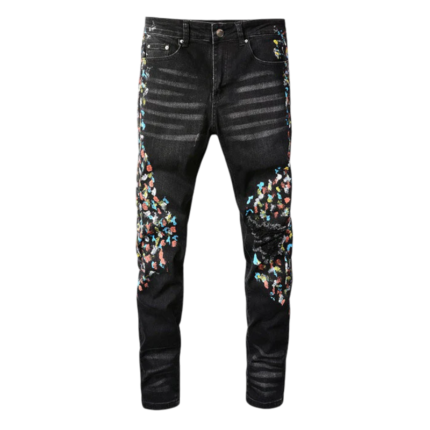 Amiri Painted Stretch Denim Jeans
