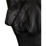 BlackRed Vlone Zip-Up Leather Bomber Jacket - Image 11