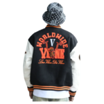 Black Vlone Embroidered Baseball Jacket - Image 2