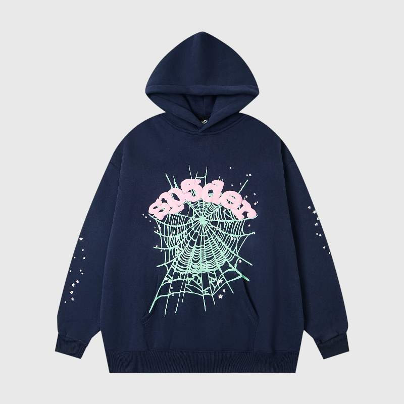 Sp5der OG Web Hoodie in Navy Blue Sp5der OG Web Hoodie in Navy Blue