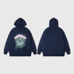 Sp5der OG Web Hoodie in Navy Blue - Image 3