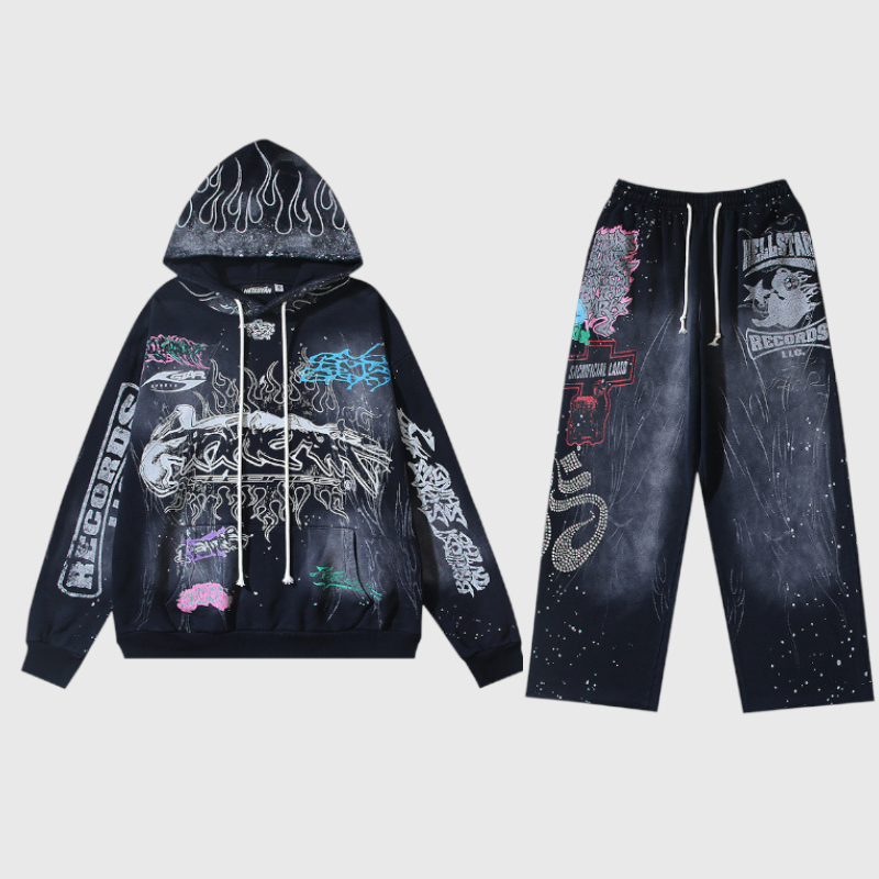 hellstar-black-graphic-print-tracksuit-set.png Hellstar Black Graphic Print Tracksuit - Image 1