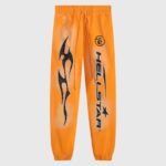 Hellstar Fire Orange Closed Elastic Bottom Sweatpants