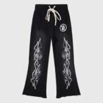 Hellstar Flame Flare Black Sweatpants