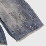 Hellstar Flame Studded Denim Shorts - Image 6