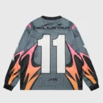 Hellstar Grey and Orange Mesh Long Sleeve Tee - Image 2