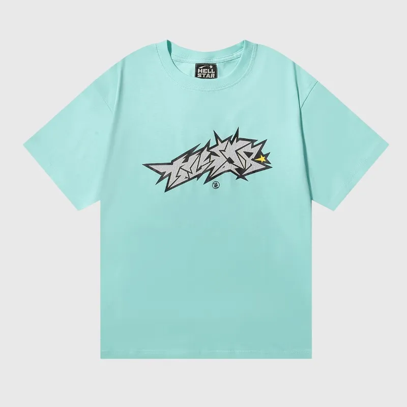 hellstar-light-blue-crack-print-t-shirt.webp Hellstar Crack Print T-Shirt - Image 1