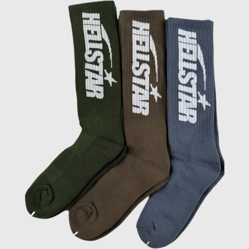 hellstar-logo-socks-3-pack-earth-tone.webp Hellstar Logo Socks (3 Pack) Earth Tone - Image 1